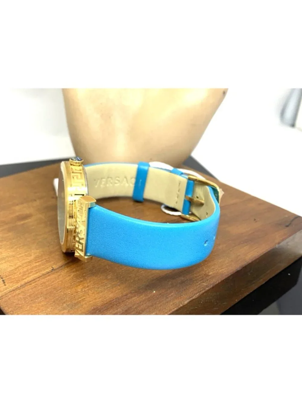 Versace Women's Watch VE6J00323 Regalia Swiss Quartz Gold Turquoise Leather 34mm